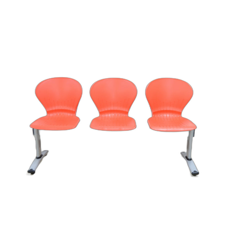 3- seater waiting Bench in hard plastic Colours:Red and Blue - JS-03 PE-001-3