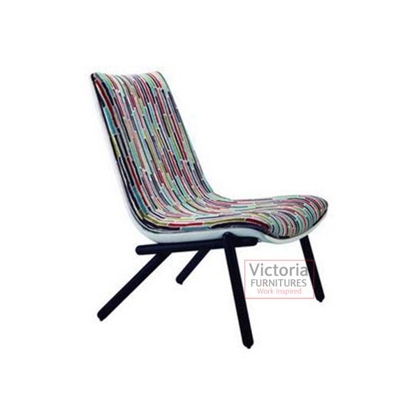 B336 - LOUNGE CHAIR - Coloured Straight Line Fabric image