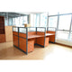 4-wayworkstation (Beech/Cherry) with aluminium partitions with Mobile - ML4W1270