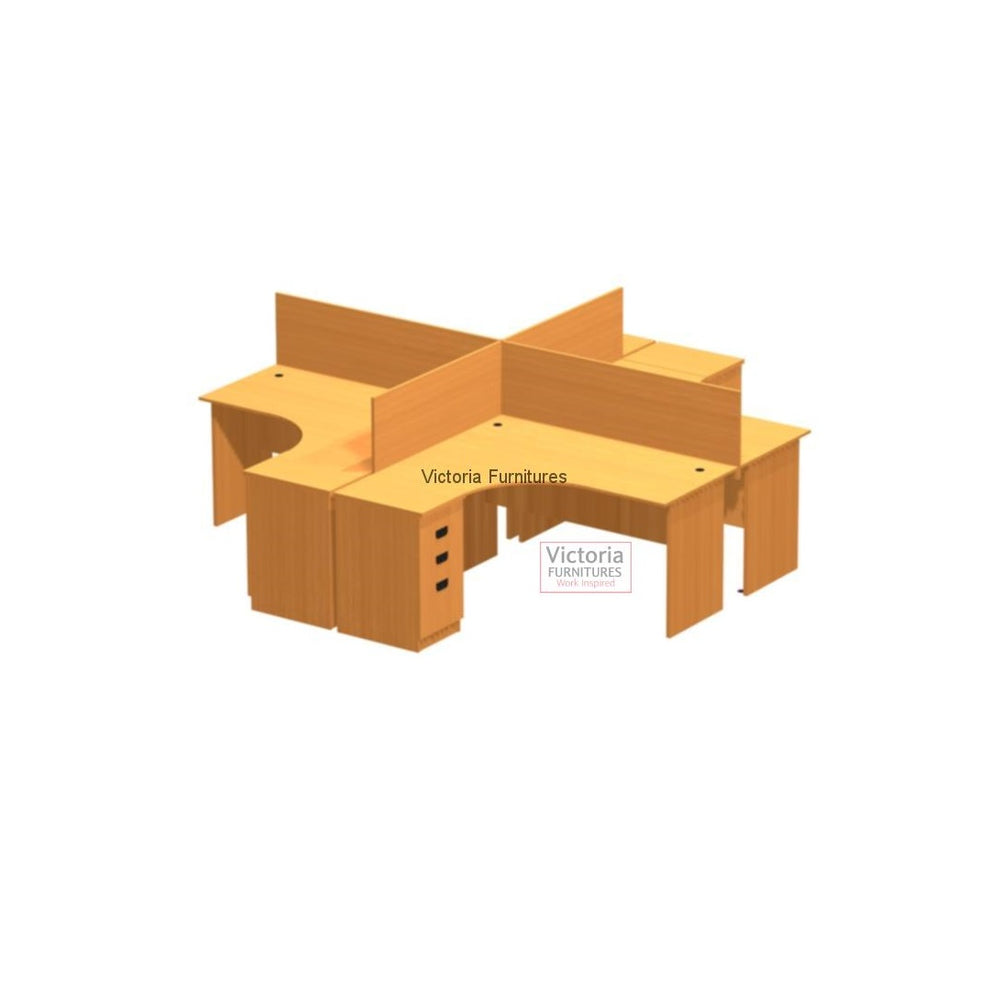 Mars Workstation MARS – 4 WAY WORKSTATION – Victoria Furnitures Ltd