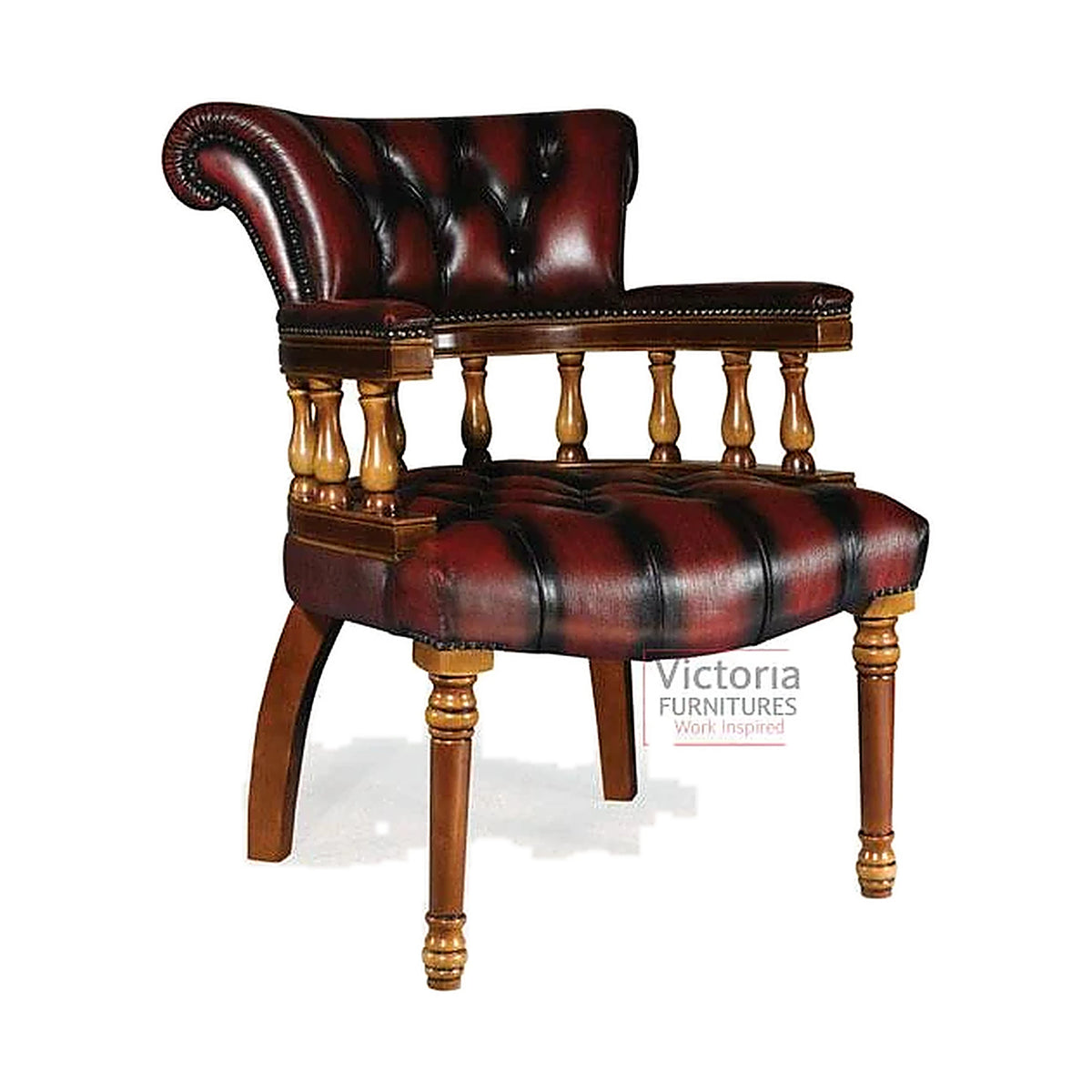 Antique 4-Leg Chair – Leather – VCH033