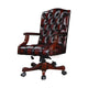 Leather Medium-Back Antique Swivel Chair A126