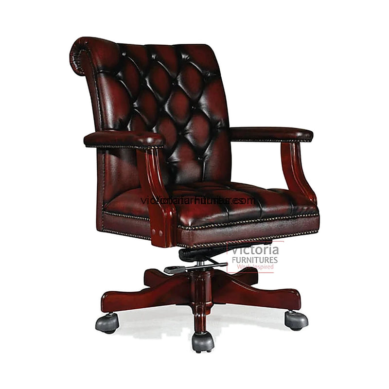 Antique Swivel Chair – Red – A161