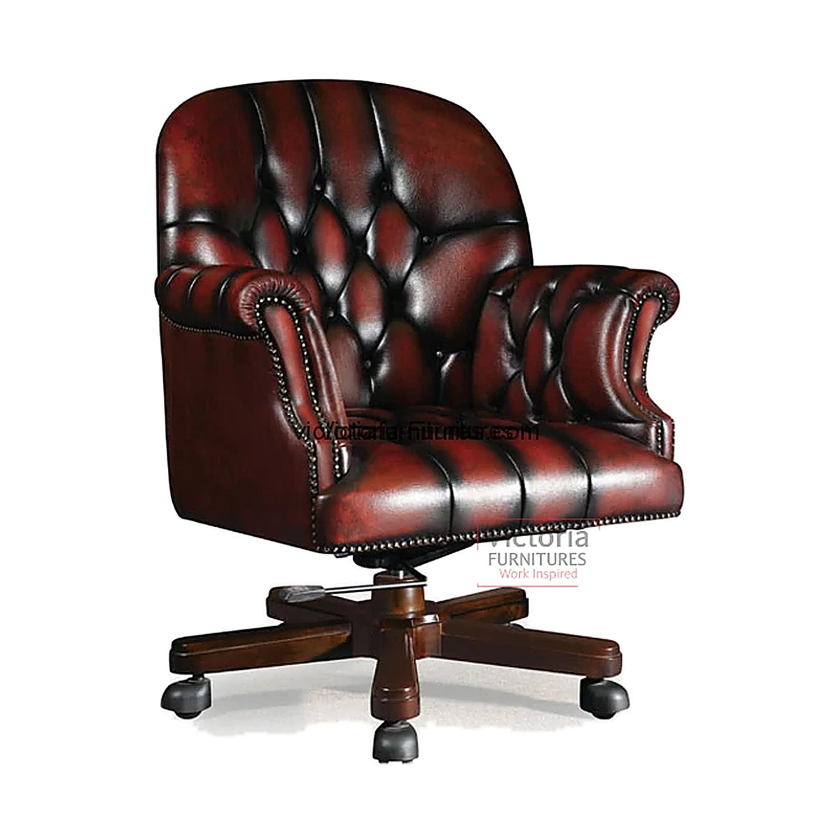 Medium-Back Antique Swivel Chair – B032