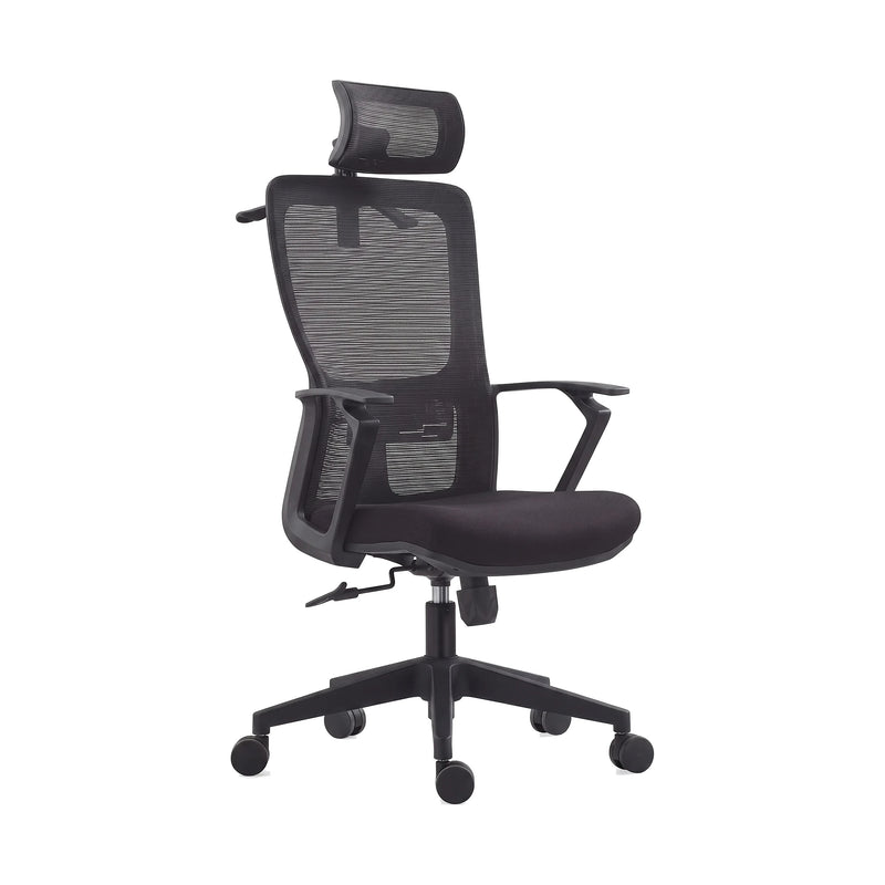 High-Back Swivel Office Chair – Black – PACE-H