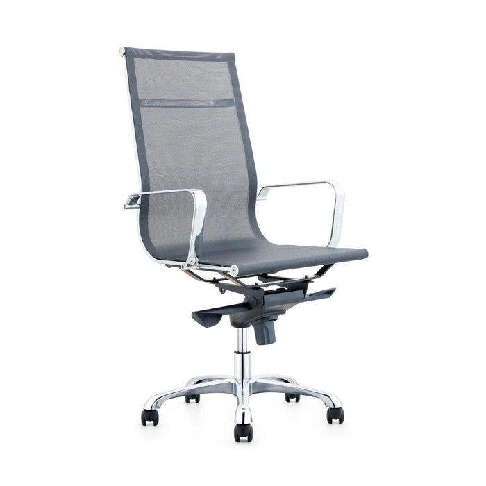 High-Back Swivel Office Chair – Mesh, Black – SUNNY HM