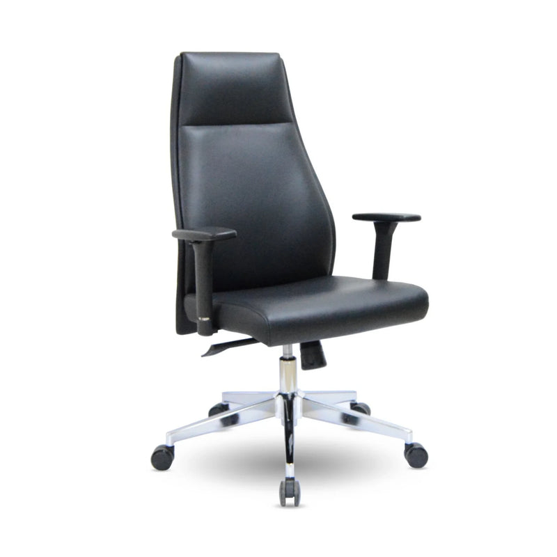 High-Back Office Chair – PU Leather, Black – H2197T