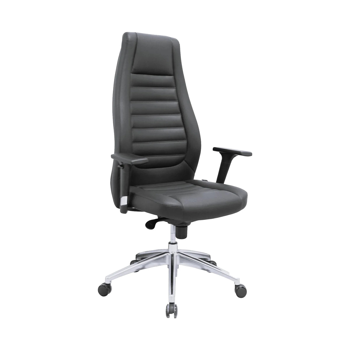 High-Back Office Chair – PU Leather, Black – D-007A