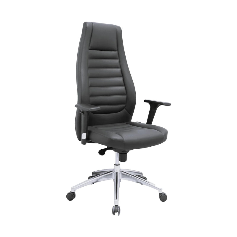 High-Back Office Chair – PU Leather, Black – D-007A