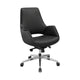 Medium-Back Swivel Office Chair – PU Leather, Black – M2240
