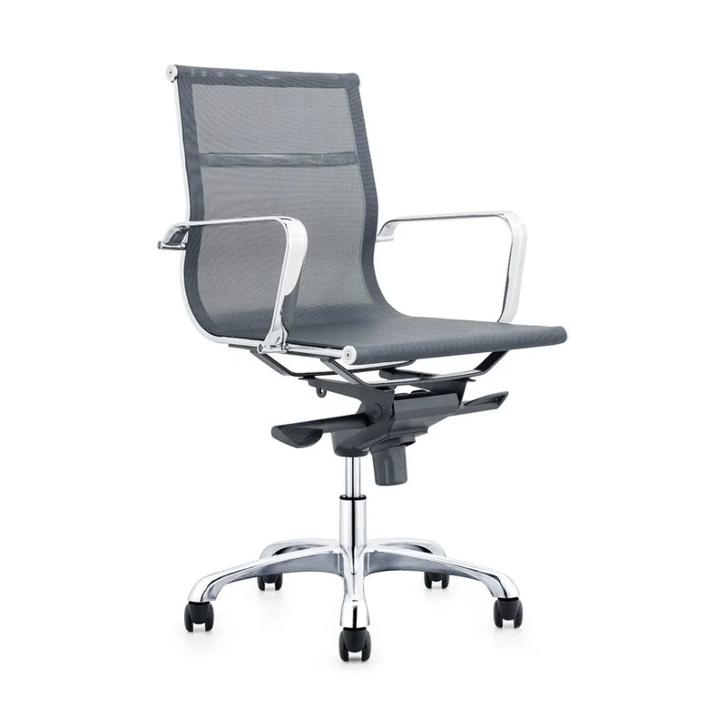 Medium-Back Swivel Office Chair – Mesh, Black – SUNNY MM