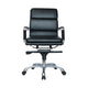 Medium-Back Swivel Office Chair – PU Leather, Black – SUNNY MP