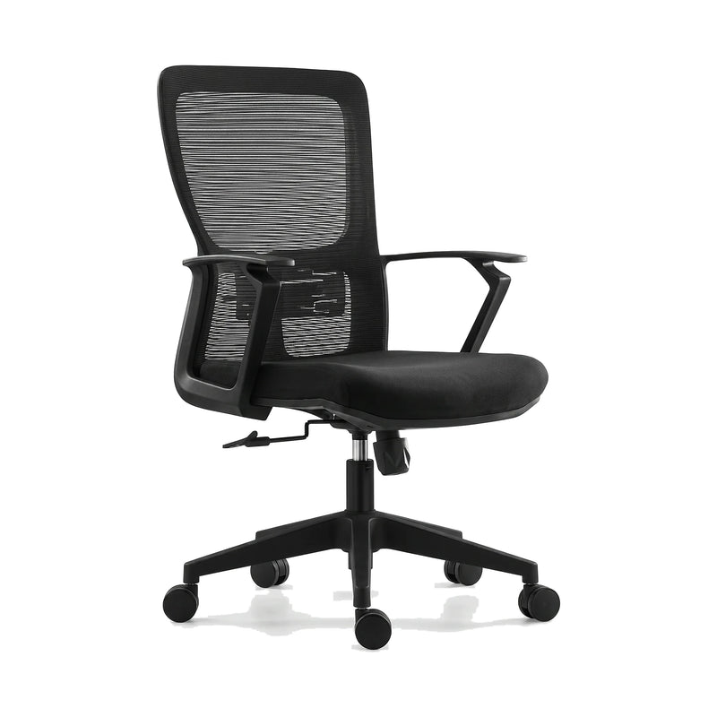 Medium-Back Swivel Office Chair – Black – PACE-M