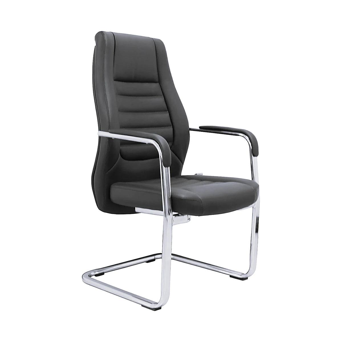 Visitor Chair – PU Leather, Black – D-007H
