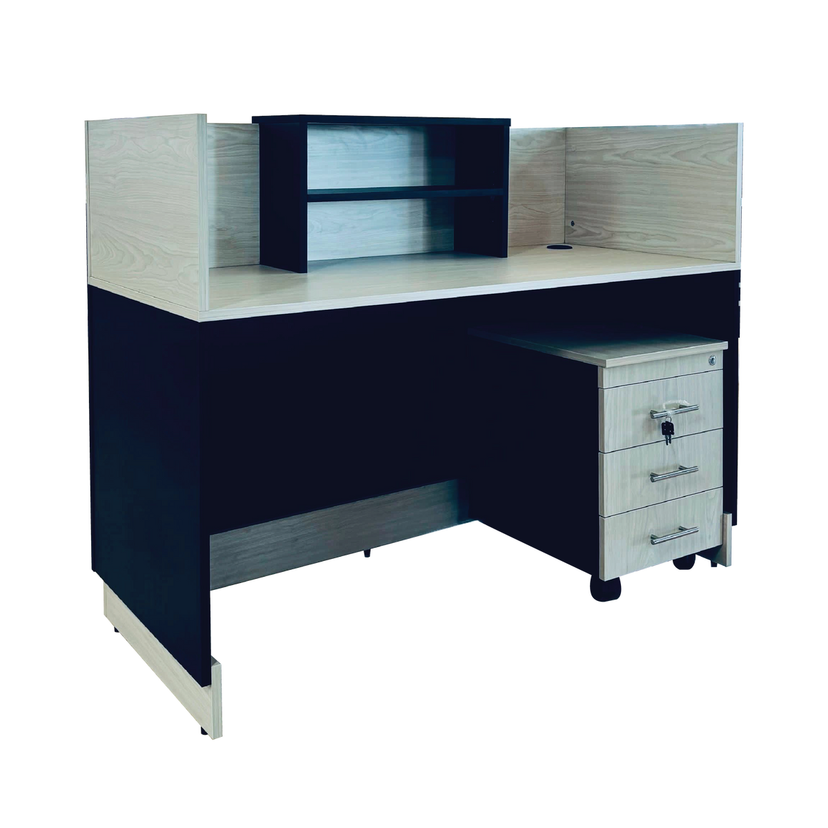 Wooden Reception Desk with Mobile Pedestal OZ-RE3A
