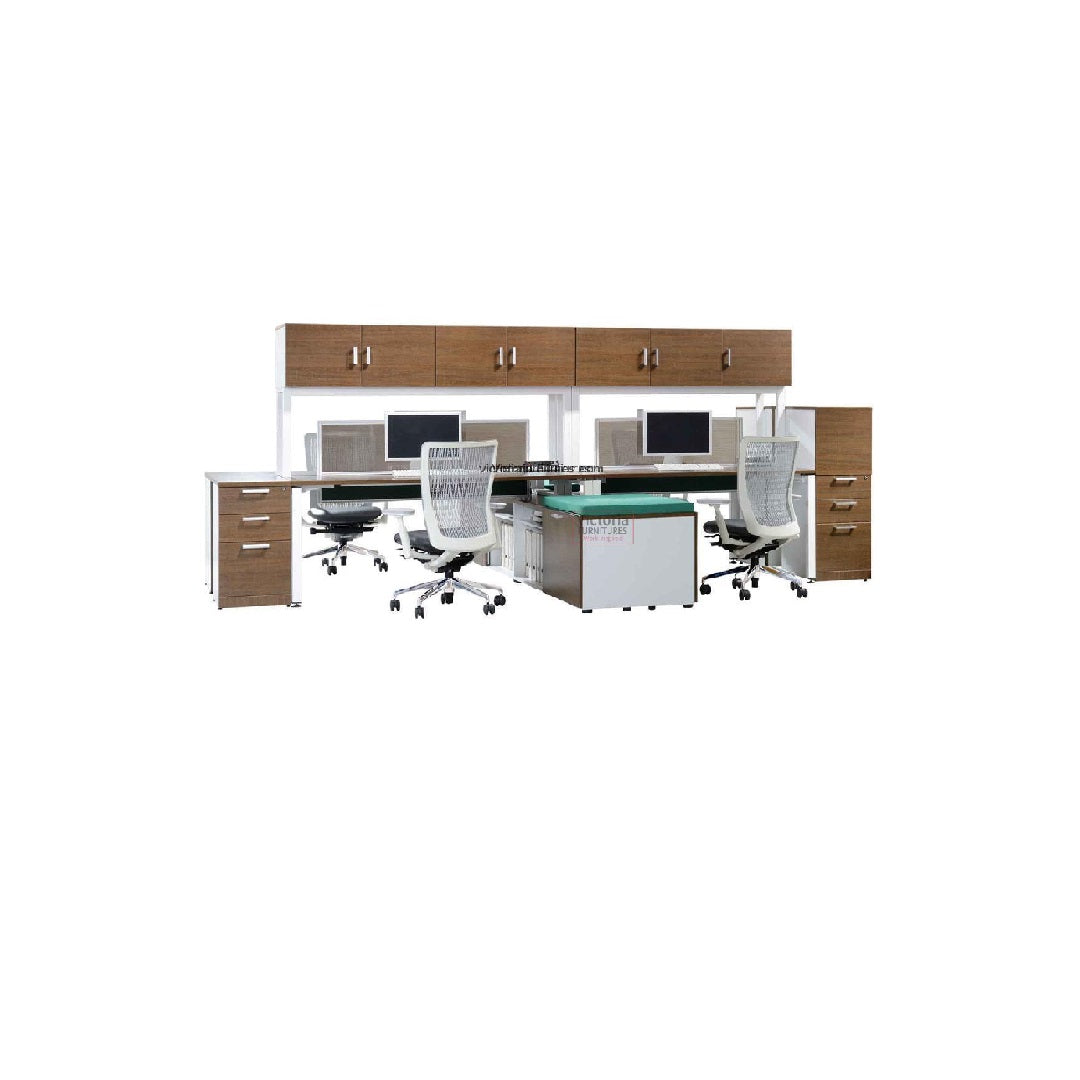 WORKSTATION WITH OVERHEAD CABINETS image 0
