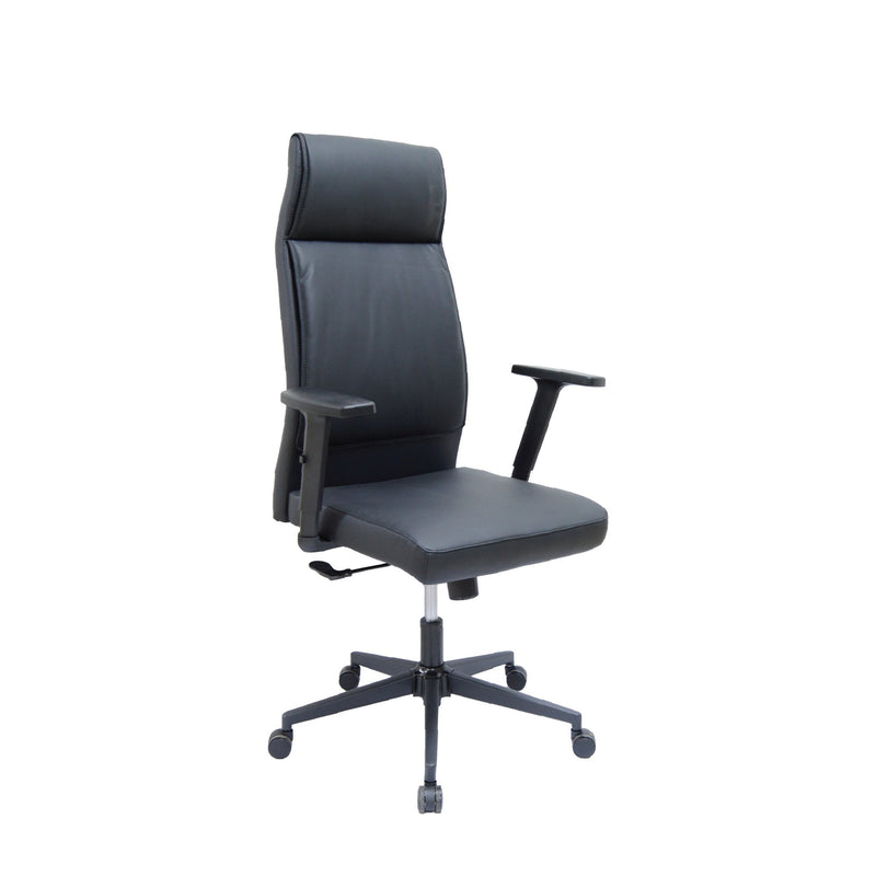 High back PU chair with adjustable arms on swivel nylon base Colours: - AB-621A