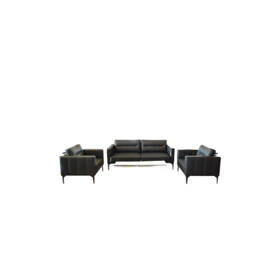 OFFICE SOFA 3+1+1 Available in Dark Grey and Black only - S143