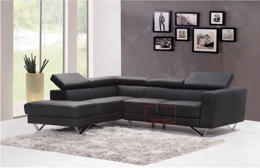 The sofa complements the room and does not clutter the area.